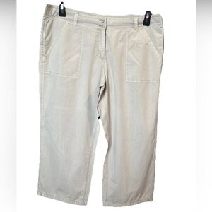 Tommy Bahama Womens Relax Cargo Capri Size 12 Drawstring Hem Pockets 100% Cotton